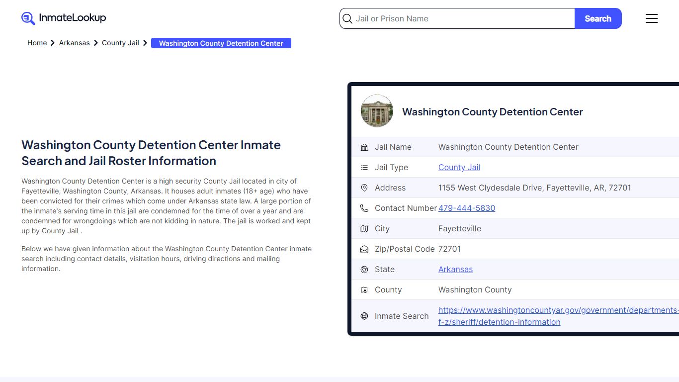 Washington County Detention Center Inmate Search and Jail Roster ...